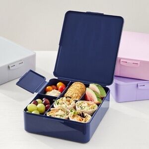 NWT Pottery Barn Kids Spencer All-In-One Bento Box Lunch Container in Navy